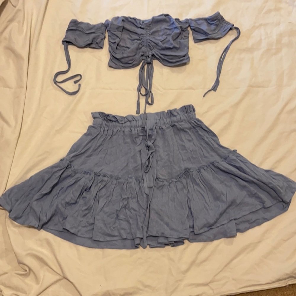 Two Piece Skirt and Crop Top Set